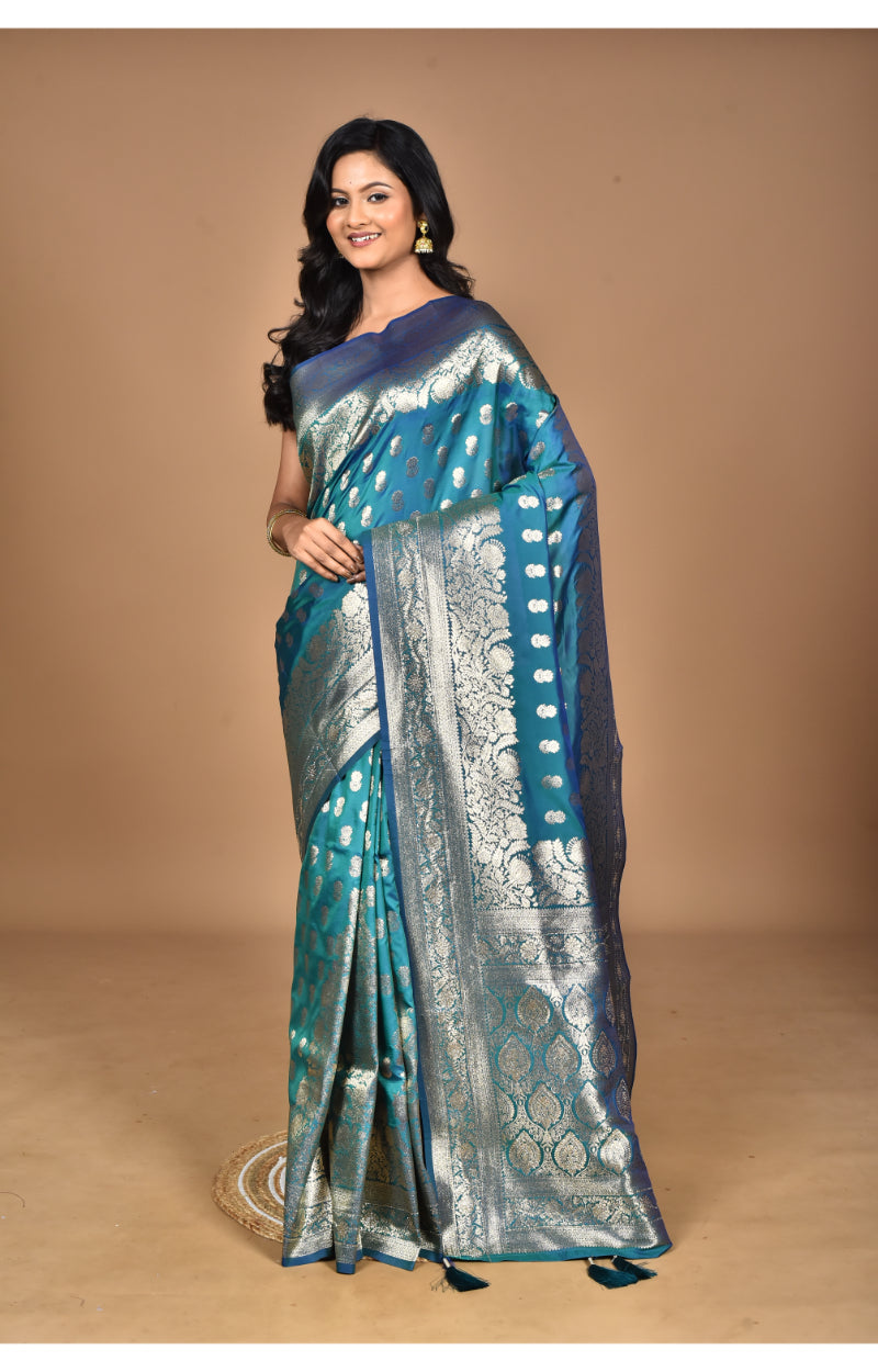 Morchari Heavy Kolhapuri Stone Work Saree-Navy Blue | Grocsy