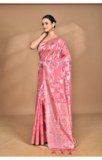 Morchari Women Desgin Chanderi Silk Saree-Pink | Grocsy