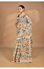 Morchari Pure Cotton Dhakai Jamdani Handloom Saree-Multi | Grocsy