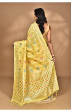 Morchari Women Desgin Chanderi Silk Saree-Yellow | Grocsy
