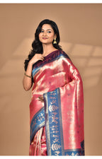 Morchari Women Desgin Two Dai Silk Saree-Pink | Grocsy