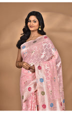Morchari Women Desgin Chanderi Silk Saree-Pink | Grocsy