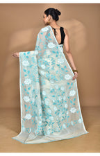 Morchari Pure Cotton Dhakai Jamdani Handloom Saree-Beige | Grocsy