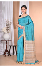 Morchari Pure Cotton Dhakai Jamdani Handloom Saree-Green | Grocsy