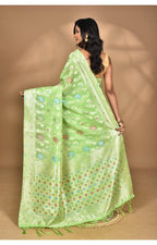 Morchari Women Desgin Chanderi Silk Saree-Green | Grocsy