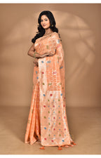 Morchari Women Desgin Chanderi Silk Saree-Peach | Grocsy