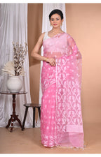 Morchari Heavy Jamdani Saree-Pink | Grocsy
