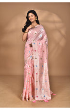 Morchari Women Desgin Chanderi Silk Saree-Pink | Grocsy