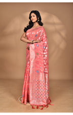 Morchari Women Desgin Chanderi Silk Saree-Peach | Grocsy