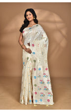 Morchari Women Desgin Chanderi Silk Saree-Cream | Grocsy