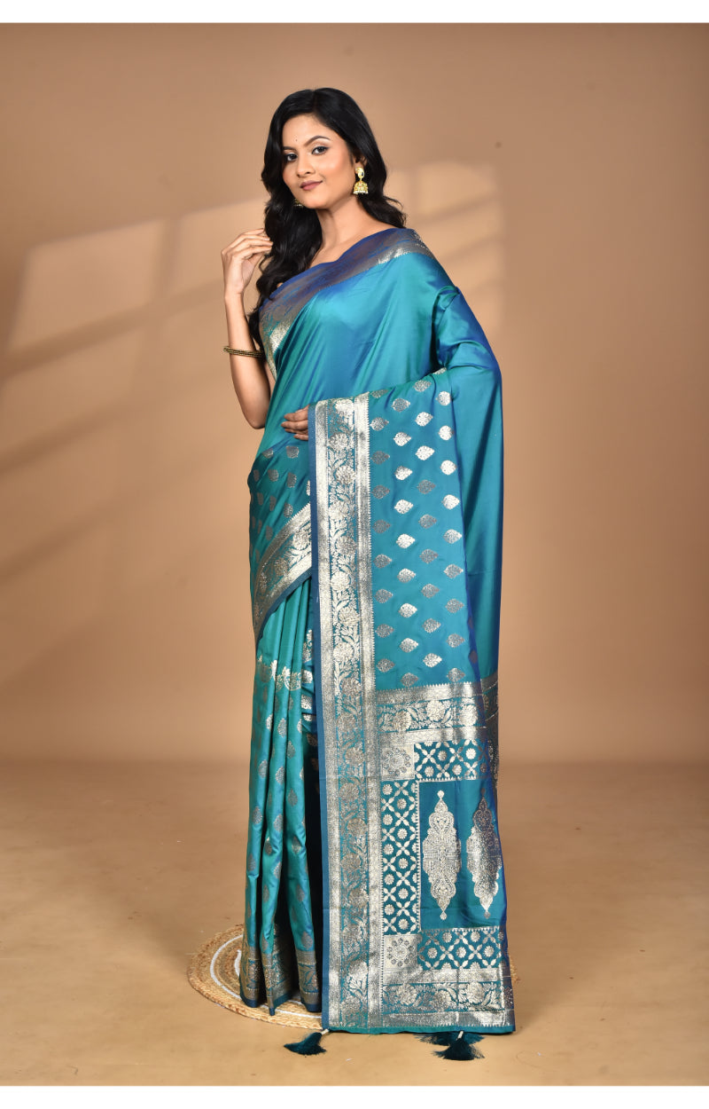Morchari Heavy Kolhapuri Stone Work Saree-Navy Blue | Grocsy