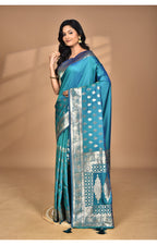 Morchari Heavy Kolhapuri Stone Work Saree-Navy Blue | Grocsy
