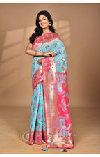 Morchari Women Desgin Two Dai Linen Saree-Multi | Grocsy