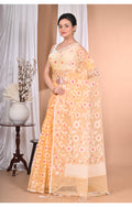 Morchari Heavy Jamdani Saree-Yellow | Grocsy