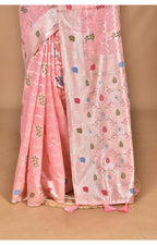 Morchari Women Desgin Chanderi Silk Saree-Pink | Grocsy