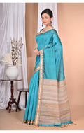 Morchari Pure Cotton Dhakai Jamdani Handloom Saree-Green | Grocsy
