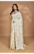 Morchari Women Desgin Chanderi Silk Saree-Cream | Grocsy