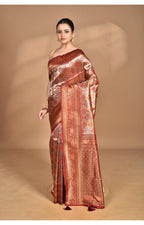 Morchari Rajputana Kanjiviram Silk Saree-Maroon | Grocsy