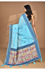 Morchari Women Desgin Chanderi Silk Saree-Blue | Grocsy