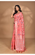 Morchari Women Desgin Chanderi Silk Saree-Peach | Grocsy