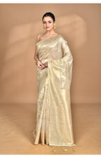 Morchari Banarasi Silk Chanderi Saree-Cream | Grocsy
