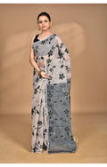 Morchari Pure Cotton Dhakai Jamdani Handloom Saree-Beige | Grocsy