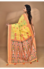 Morchari Women Desgin Chanderi Silk Saree-Yellow | Grocsy