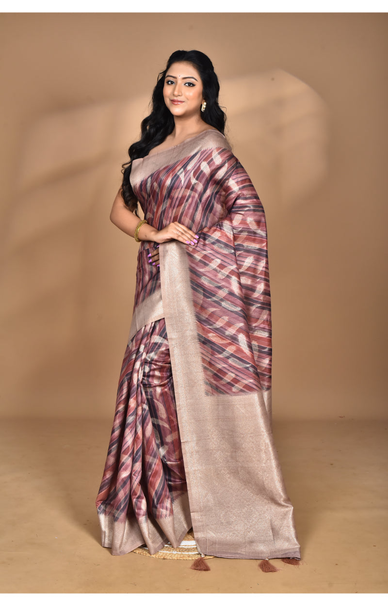Morchari Women Desgin Linen Silk Saree-Multi | Grocsy