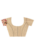 Morchari Pure Cotton Dhakai Jamdani Handloom Saree-Beige | Grocsy