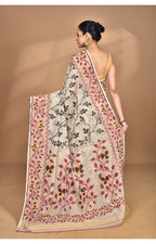 Morchari Pure Cotton Dhakai Jamdani Handloom Saree-Beige | Grocsy