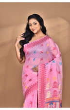 Morchari Women Desgin Chanderi Silk Saree-Pink | Grocsy