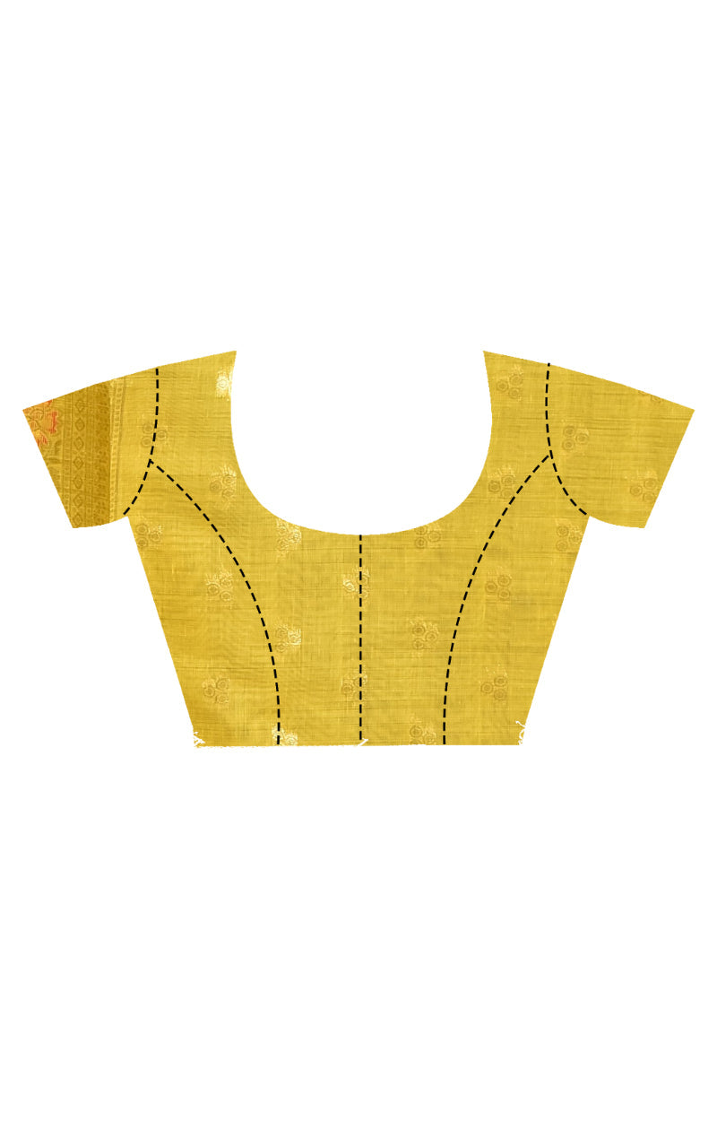 Morchari Banarasi Silk Chanderi Saree-Yellow | Grocsy