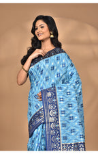 Morchari Women Desgin Kashmiri Silk Linen Saree-Blue | Grocsy