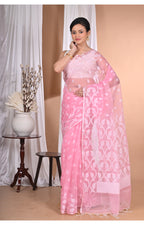 Morchari Heavy Jamdani Saree-Pink | Grocsy