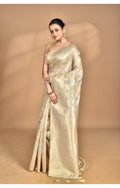 Morchari Banarasi Silk Chanderi Saree-Cream | Grocsy