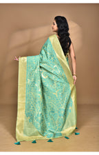 Morchari Jari Sami Silk Saree-Green | Grocsy