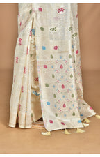 Morchari Women Desgin Chanderi Silk Saree-Cream | Grocsy