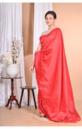 Morchari Pure Chandari Mirror Work Saree-Red | Grocsy