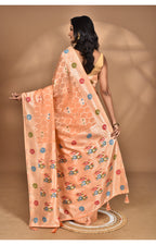 Morchari Women Desgin Chanderi Silk Saree-Peach | Grocsy