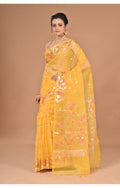 Morchari Heavy Jamdani Silk Orzanga Saree-Yellow | Grocsy