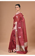 Morchari Heavy Chanderi Silk Saree-Maroon | Grocsy