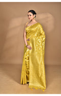 Morchari Banarasi Silk Chanderi Saree-Yellow | Grocsy