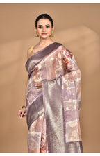 Morchari Women Desgin Linen Silk Saree-Multi | Grocsy