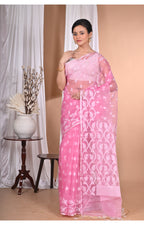 Morchari Heavy Jamdani Saree-Pink | Grocsy