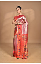 Morchari Women Desgin Banarasi Silk Saree-Pink | Grocsy