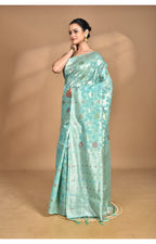 Morchari Women Desgin Chanderi Silk Saree-Green | Grocsy