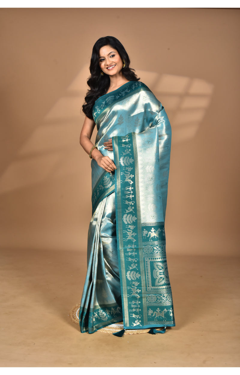 Morchari Women Desgin Two Dai Silk Saree-Multi | Grocsy