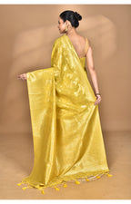 Morchari Banarasi Silk Chanderi Saree-Yellow | Grocsy