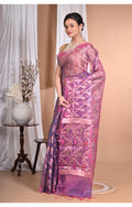 Morchari Heavy Jamdani Silk Orzanga Saree-Purple | Grocsy