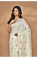 Morchari Women Desgin Chanderi Silk Saree-Cream | Grocsy